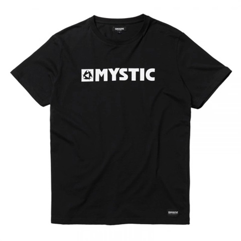 Mystic Brand Tee Black 2025 i gruppen Övrigt / Kläder / Tröjor hos Surfspot Sweden AB (35105-250805-900)