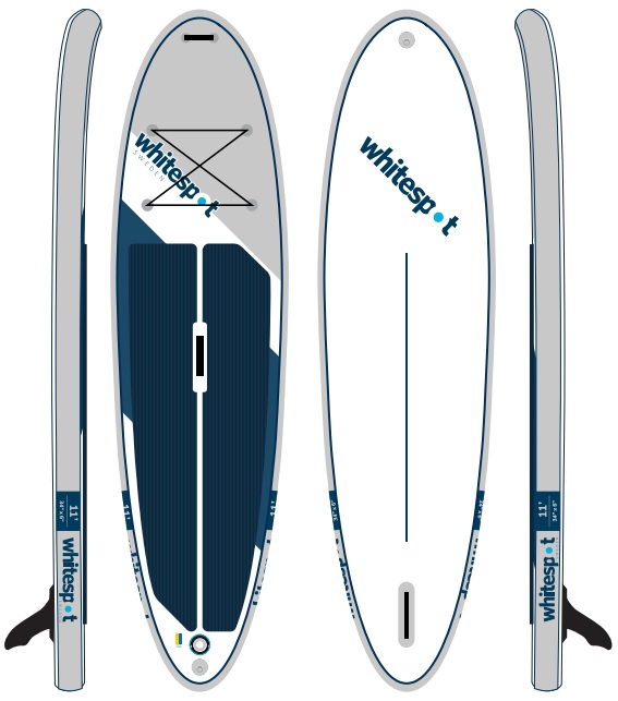 Whitespot SUP 11 x 34 med Sharkfena i gruppen SUP / SUP brädor hos Surfspot Sweden AB (ws11v2medsf)